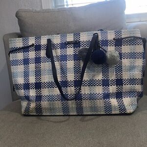 Kate Spade large blue woven tote